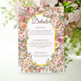 Charming Spring Floral Mariage Détails Carte