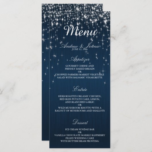 Charming Star Struck Mariage - Menu (Devant / Derrière)