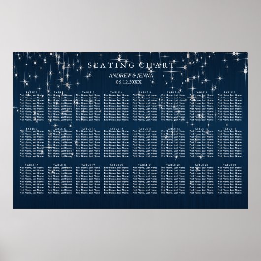 Charming Star Struck Wedding - 24-tabel Poster (Voorkant)