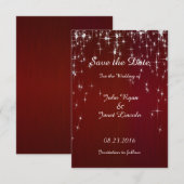 Charming Star Struck Wedding | Burgundy Red Save The Date (Voorkant / Achterkant)