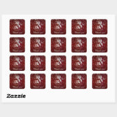 Charming Star Struck Wedding | Burgundy Red Vierkante Sticker (Vel)