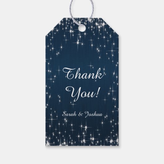 Charming Star Struck Wedding | Navy Blue Cadeaulabel (Voorkant)