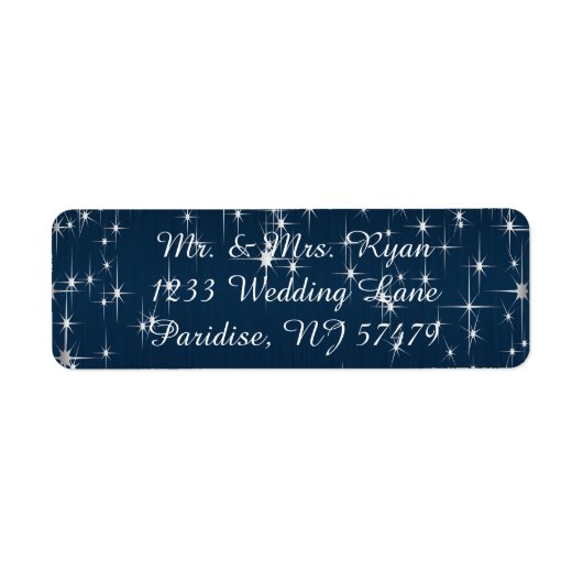 Charming Star Struck Wedding | Navy Blue Etiket (Voorkant)