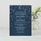Charming Star Struck Wedding | Navy Blue Kaart (Staand voorkant)