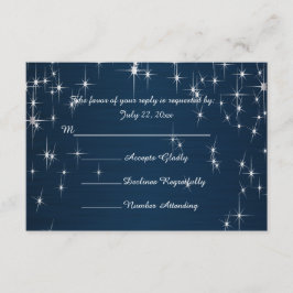 Charming Star Struck Wedding | Navy Blue RSVP Kaartje
