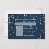 Charming Star Struck Wedding | Navy Blue RSVP Kaartje (Achterkant)