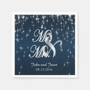 Charming Star Struck Wedding Navy Blue Servet