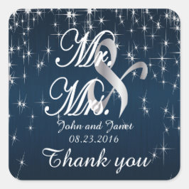 Charming Star Struck Wedding | Navy Blue Vierkante Sticker