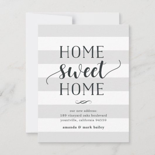 Charming Stripe | Verplaatsingsaankondiging Aankondiging (Voorkant)