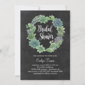 Charming Succulents Nuptiale Douche Invitation (Devant)