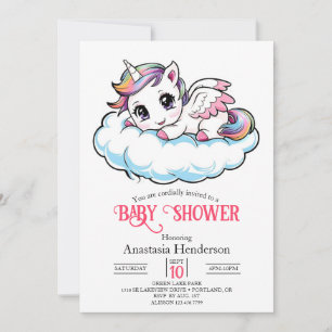 Charming Sweet Unicorn Baby Shower Kaart