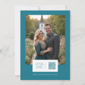 Charming Teal Church Christian Wedding Kaart (Achterkant)