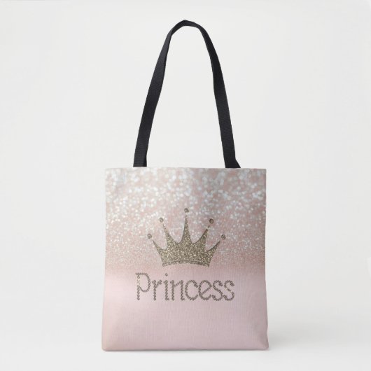 Charming Tiara, prinses, Glitter Bokeh Draagtas (Voorkant)