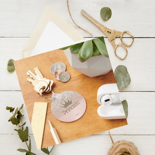 Charming Tiara, prinses, Glitter Bokeh Sleutelhanger