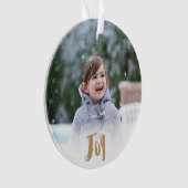 Charming Trendy Joy Holiday Foto Ornament (voorkant)