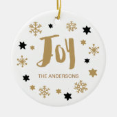 Charming Trendy Joy Holiday Keramisch Ornament (Voorkant)