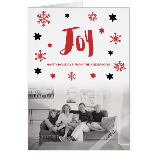 Charming Trendy Joy Red Holiday Foto (Voorkant)