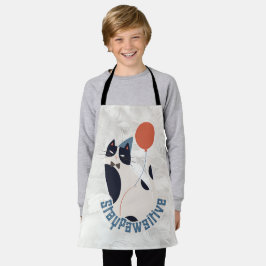 Charming Tuxedo Cat Stay Pawsitive Kids All-Over  Schort