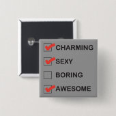 Charming Vierkante Button 5,1 Cm (Voorkant /achterkant)