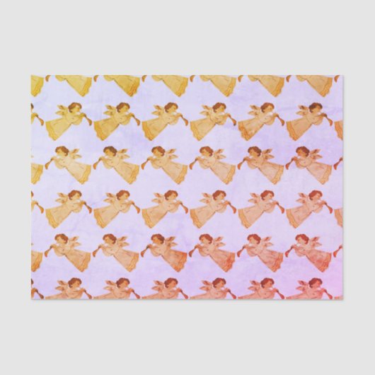 CHARMING VINTAGE CHRISTMAS ANGELS TISSUE PAPIER (Voorkant)