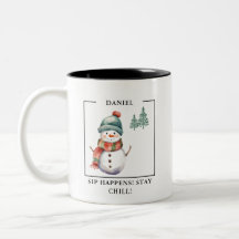 Charming Watercolor Snowman Mug