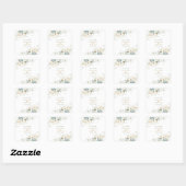 Charming White Floral Airy Leaves Wedding Vierkante Sticker (Vel)