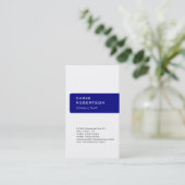 Charming White Navy Blue Attractive Visitekaartje (Staand voorkant)