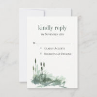 Charming Wildwood Reeds Wedding RSVP Kaart