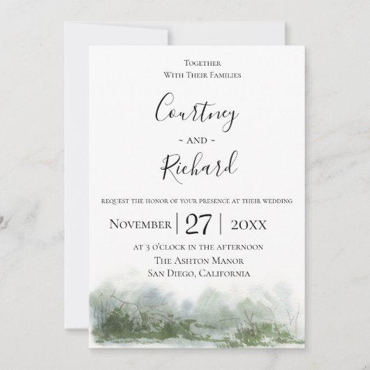 Charming Wildwood Wedding Uitnodiging (Voorkant)