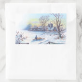Charming Winter Scene 2 Rechthoekige Sticker (Tas)