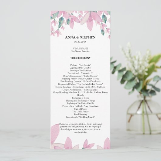 Charming Wisteria Floral Wedding Programme Programma (Staand voorkant)