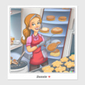 Charming Women Baking Sticker - Personnalisable (Feuille)