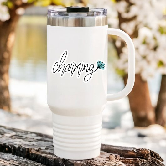 Charming Word Flower Laptop | Die-Cut Sticker