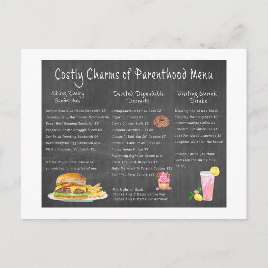 Charms de la Parenthood Menu (Devant)