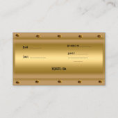 Charnière carte de visite en métal or (Dos)