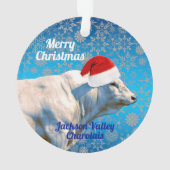 Charolais Bull à Santa Hat Ornement de Noël (dos)