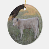 Charolais calf keramisch ornament (Links)