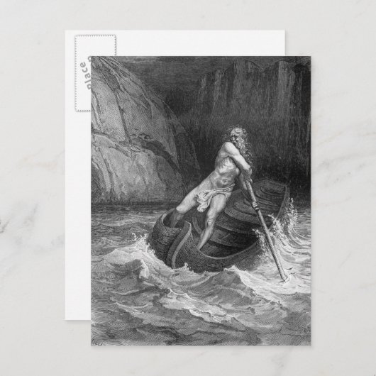 Charon, de Ferryman van de hel Briefkaart (Voorkant / Achterkant)
