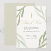 Charpente verte Premier Carte de remerciements de  (Devant / Derrière)