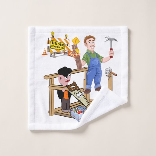 Charpentier en chantier Ensembles de serviettes de (Gant de toilette)