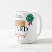 Charpentier Menuisier Certifié Scie Pun Mug (Devant droit)