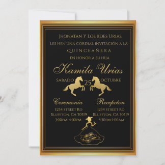 Charra Mexican Gold Invitation Kaart