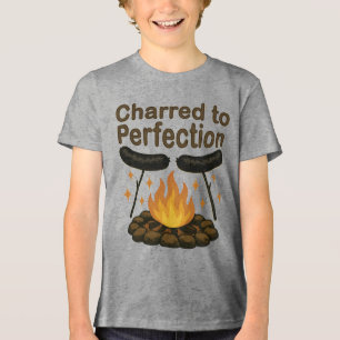 Charred to Perfection Grappige kampvuur hotdog Tri-Blend Shirt