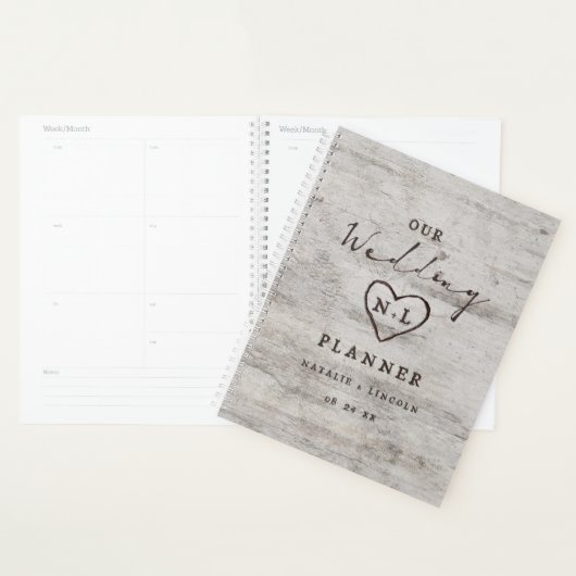 Charrettes sculptées Plan de Mariage de bois de bo (Devant avec enveloppe)