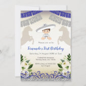 Charro Marine Blue Silver 1ère invitation annivers (Devant)