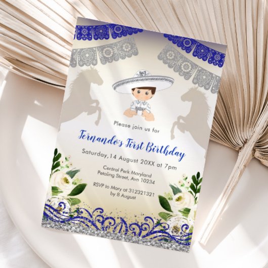 Charro Marine Blue Silver 1ère invitation annivers