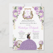 Charro Prinses Lila Western Quinceañera Kaart (Voorkant)