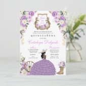 Charro Prinses Lila Western Quinceañera Kaart (Staand voorkant)