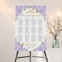 Chart de placement de fleurs de lilas violet doux 
