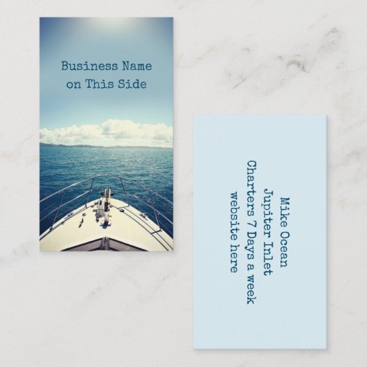 Charte de pêche Cartes de visite nautiques (Devant / Derrière)